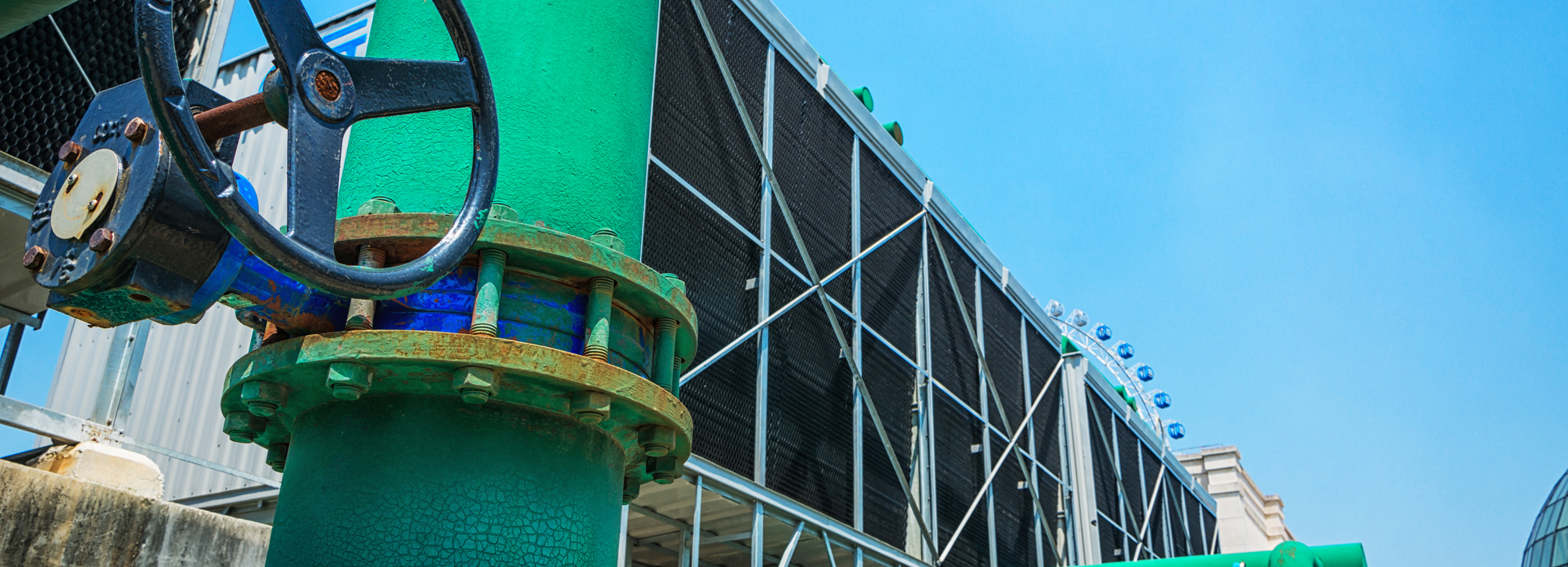 Industrial cooling tower and green process piping